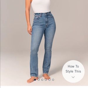 Abercrombie Curve Love Ultra High Rise Slim Straight Jeans